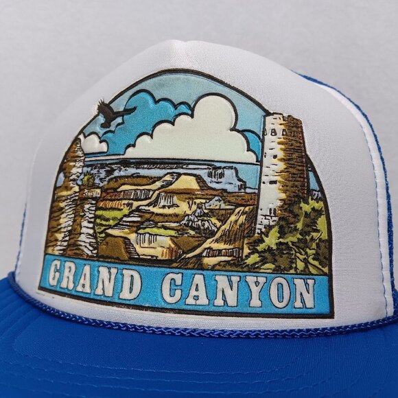 Grand Canyon Tower Cap Hat Arizona Trucker Blue Foam Mesh Vintage National Park - Picture 5 of 8